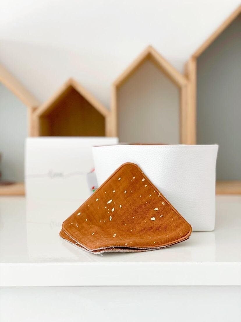Panière et lingettes terracota