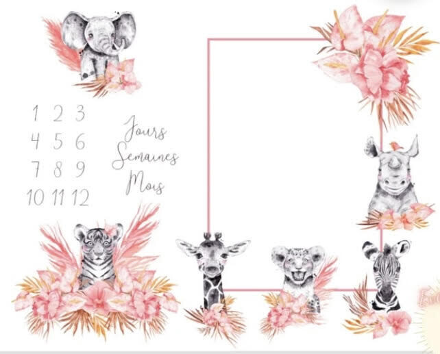 Tapis étape savane girly