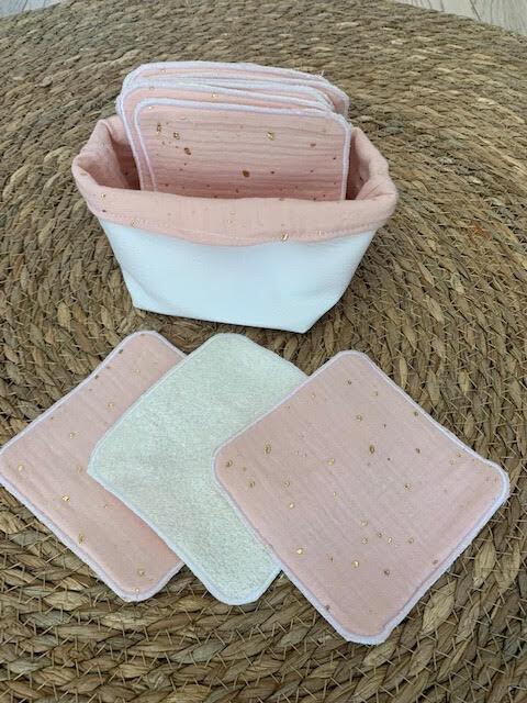 Panière et lingettes Poudrée