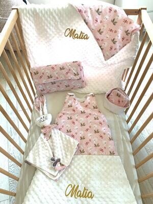 Coffret lapins libellules minky blanc