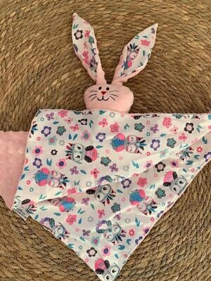 Doudou lapin chouettes indiennes