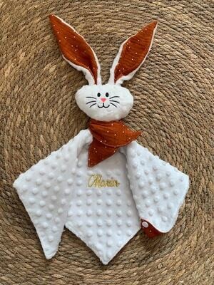 Doudou lapin cuivrée