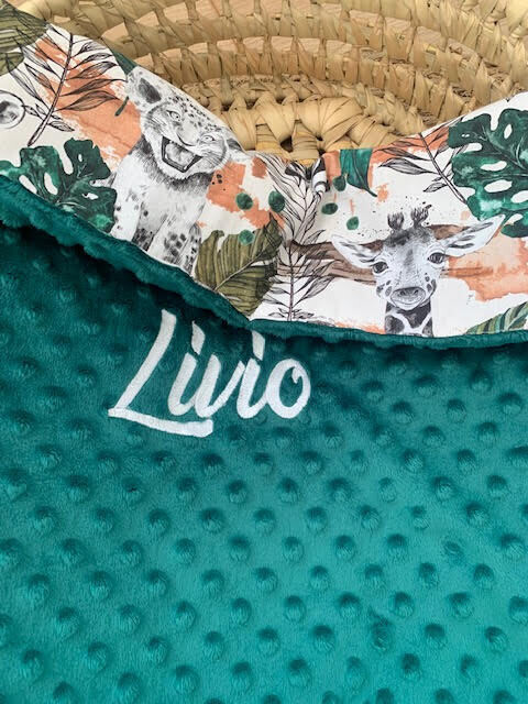 Couverture monstera vert bouteille