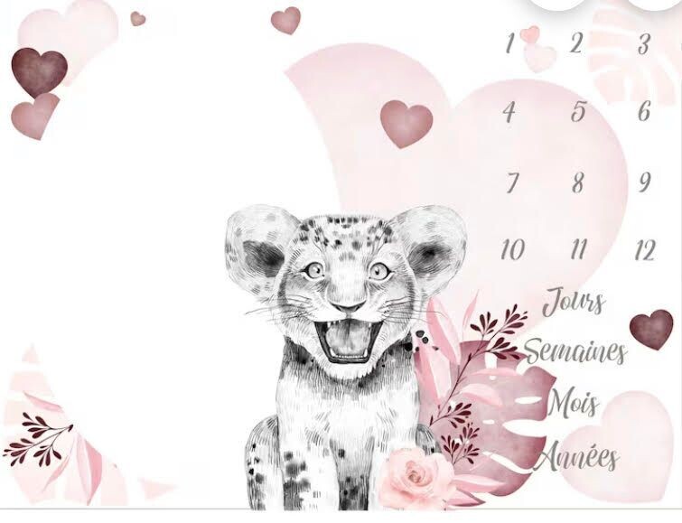 Tapis étape savane coeur rose