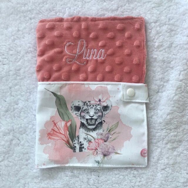 Protège Carnet de santé nala minky vieux rose liste de naissance WAGON