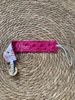 Attache Tétine lapins malwa minky fuschia