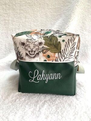 Trousse cube monstera