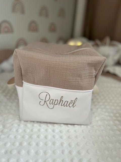 Trousse cube marron glacé