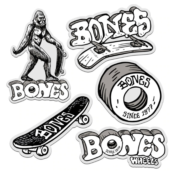 Bones Wheels Heritage Series Sticker, Design: Bigfoot