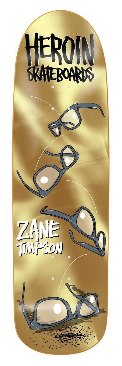 Heroin Zane Timpson Glasses Gold Deck 9"