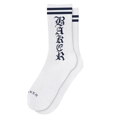 Baker Old E White / Navy Socks