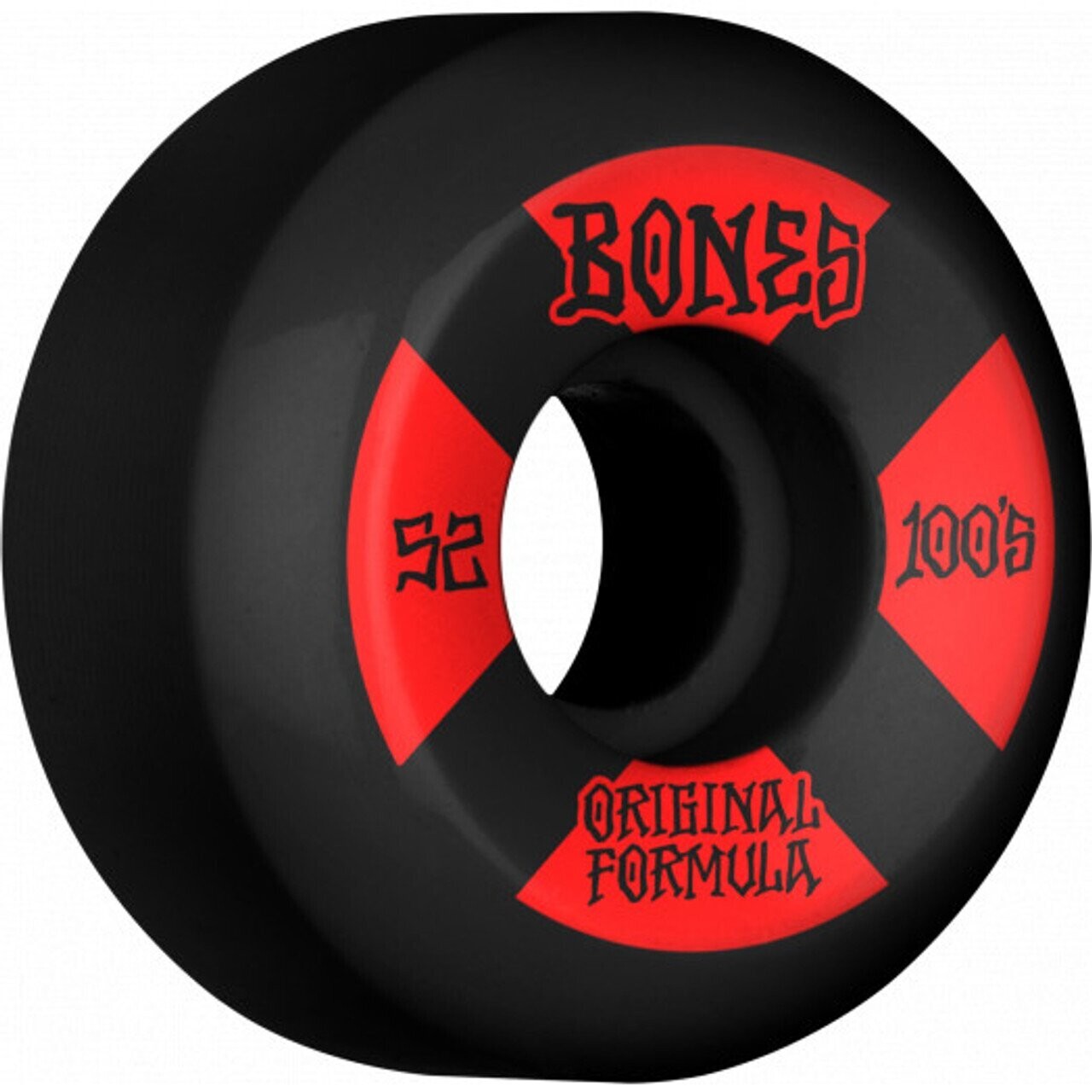 Bones 100's OG  V5 Sidecut 52mm Black / Red