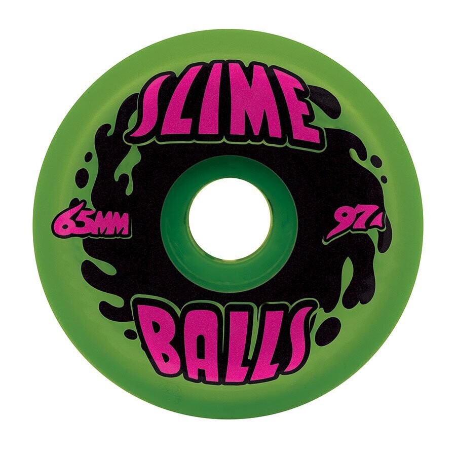 Santa Cruz Slime Balls Splat Neon Green 65mm 97a