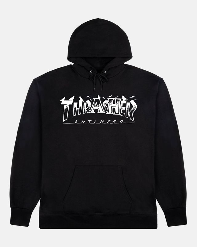 Antihero x Thrasher Pigeon Mag Hoodie - Black