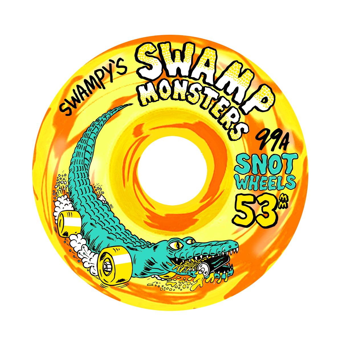 Snot Swampy Swamp Monsters Swirls Yellow/Orange 53MM 99A