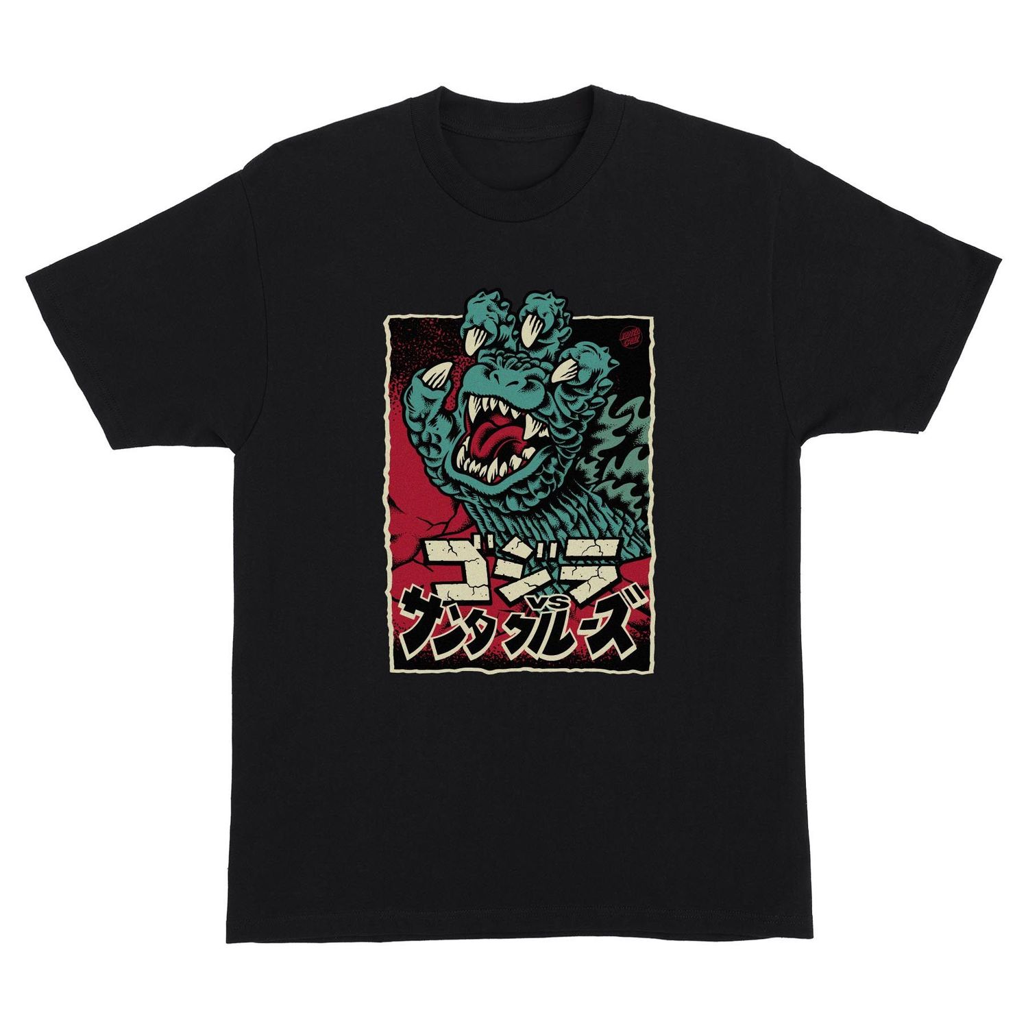 Santa Cruz Godzilla Hand Front S/S Heavyweight T-Shirt Black