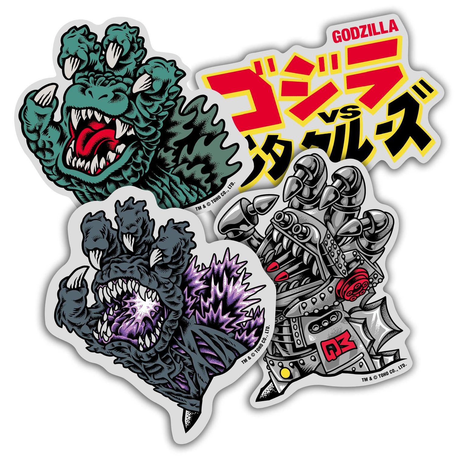 Godzilla vs Santa Cruz Clear Mylar Sticker Assorted Color Assorted PK/4
