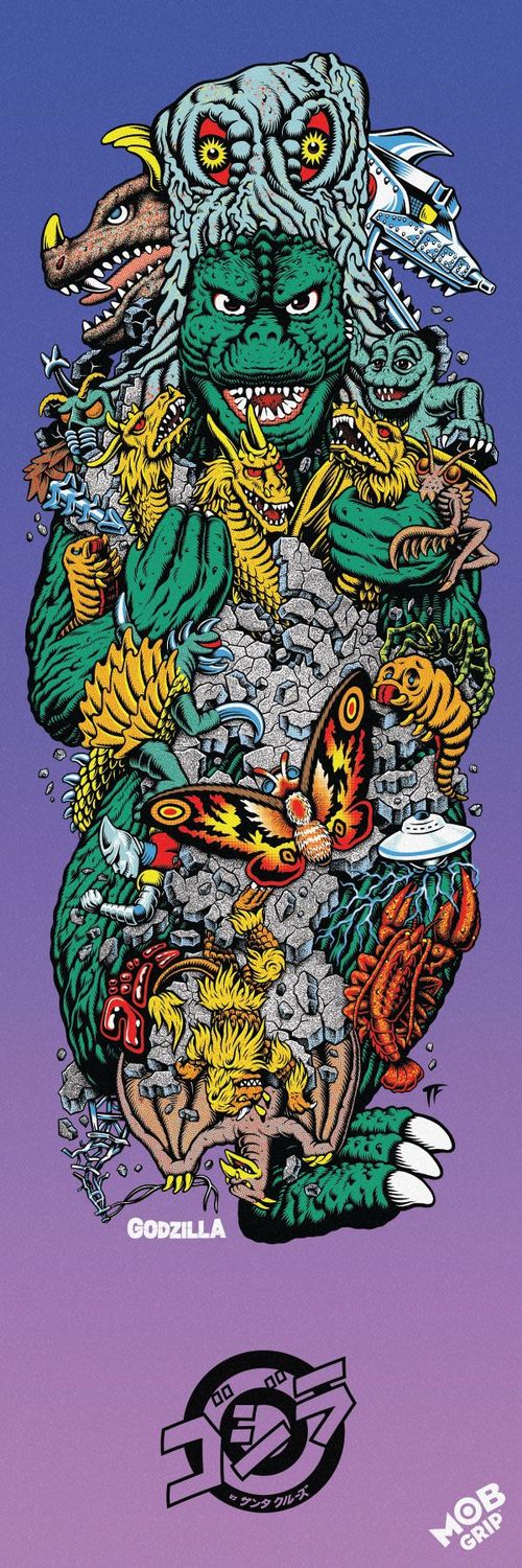 Mob Godzilla Kaiju Roskopp Grip Tape 11" x 33"