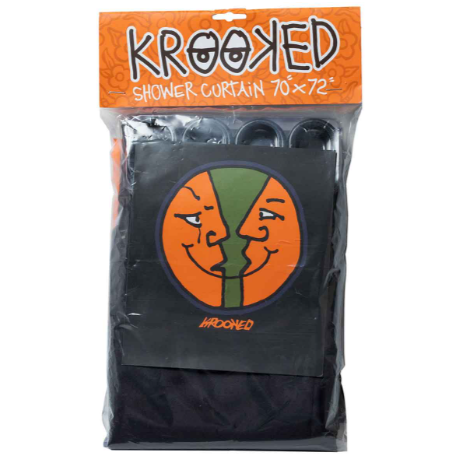 Krooked Moonsmile Shower Curtain - Black/Multi-Color