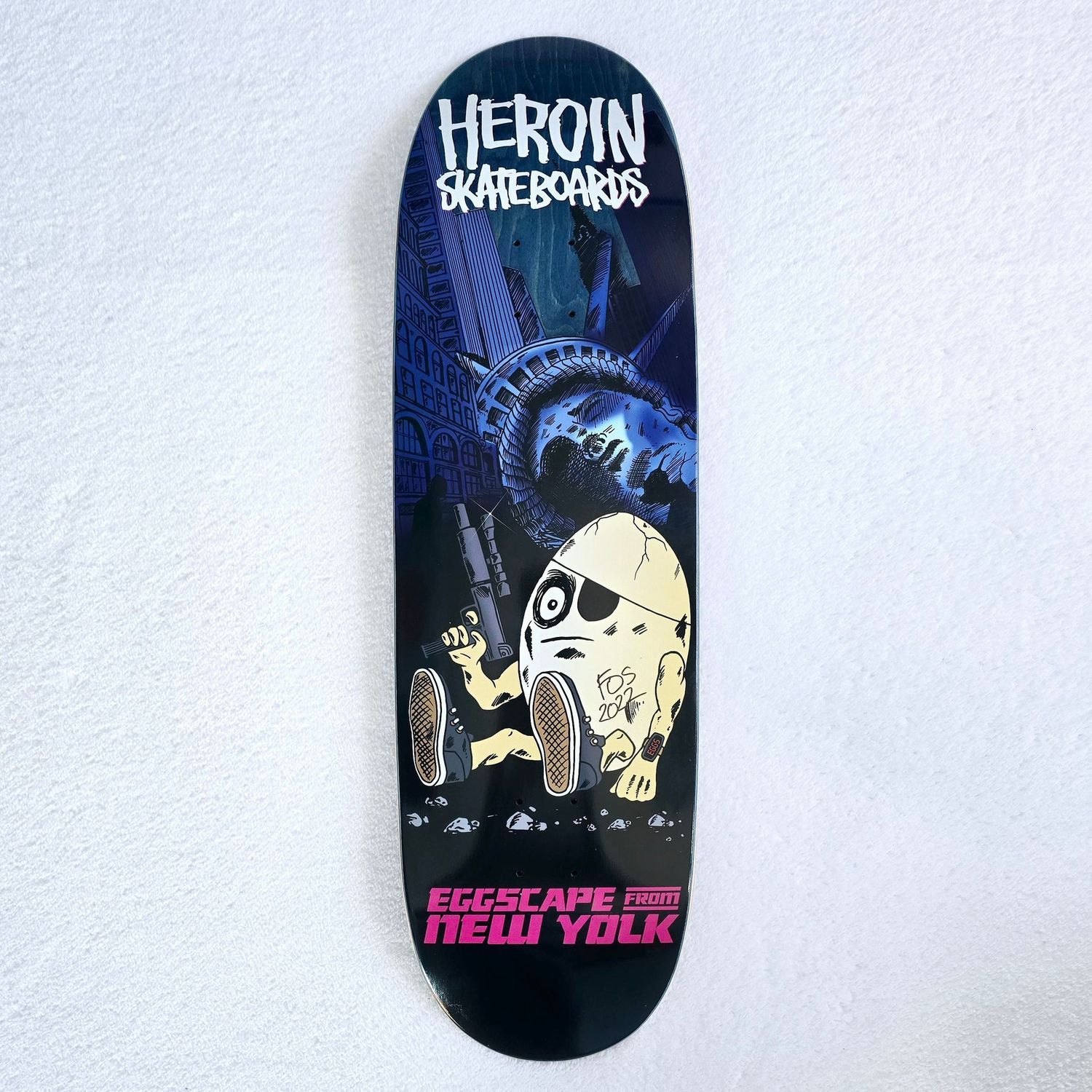 Heroin Eggscape From New Yolk Egg Deck 9.4" signed by FOS