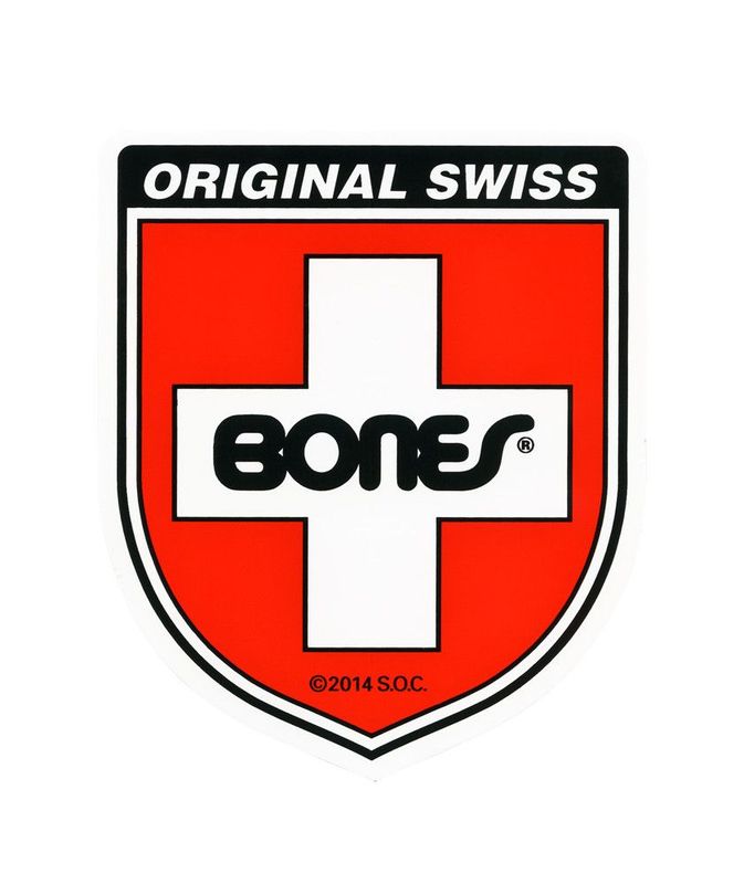 Bones Swiss Bearings Shield Sticker 4"