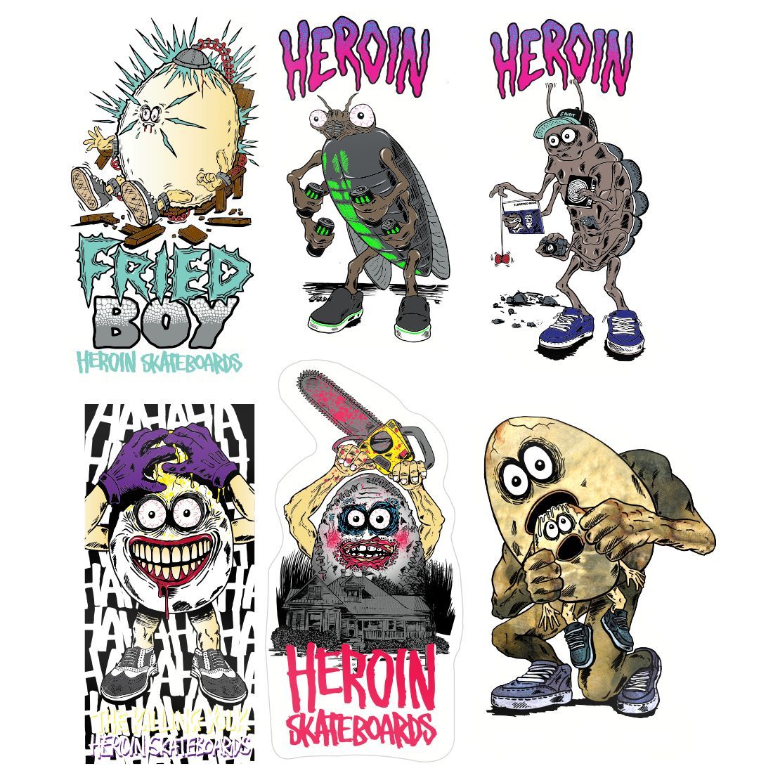 Heroin Fried Boy Stickers 2025