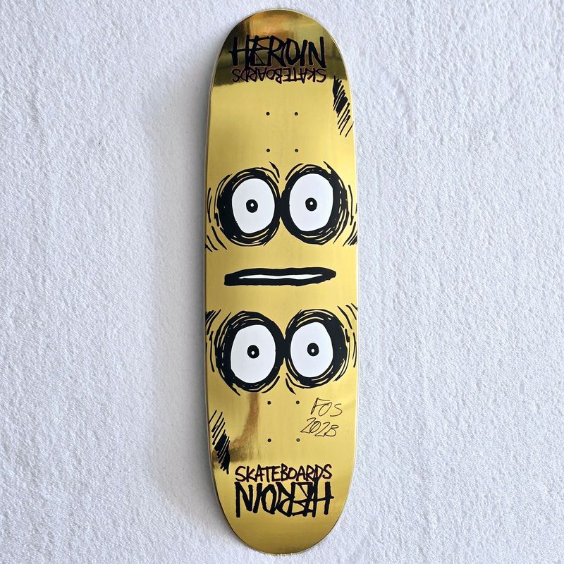 Heroin Symmetrical Egg Gold Deck 9" Signed by FOS