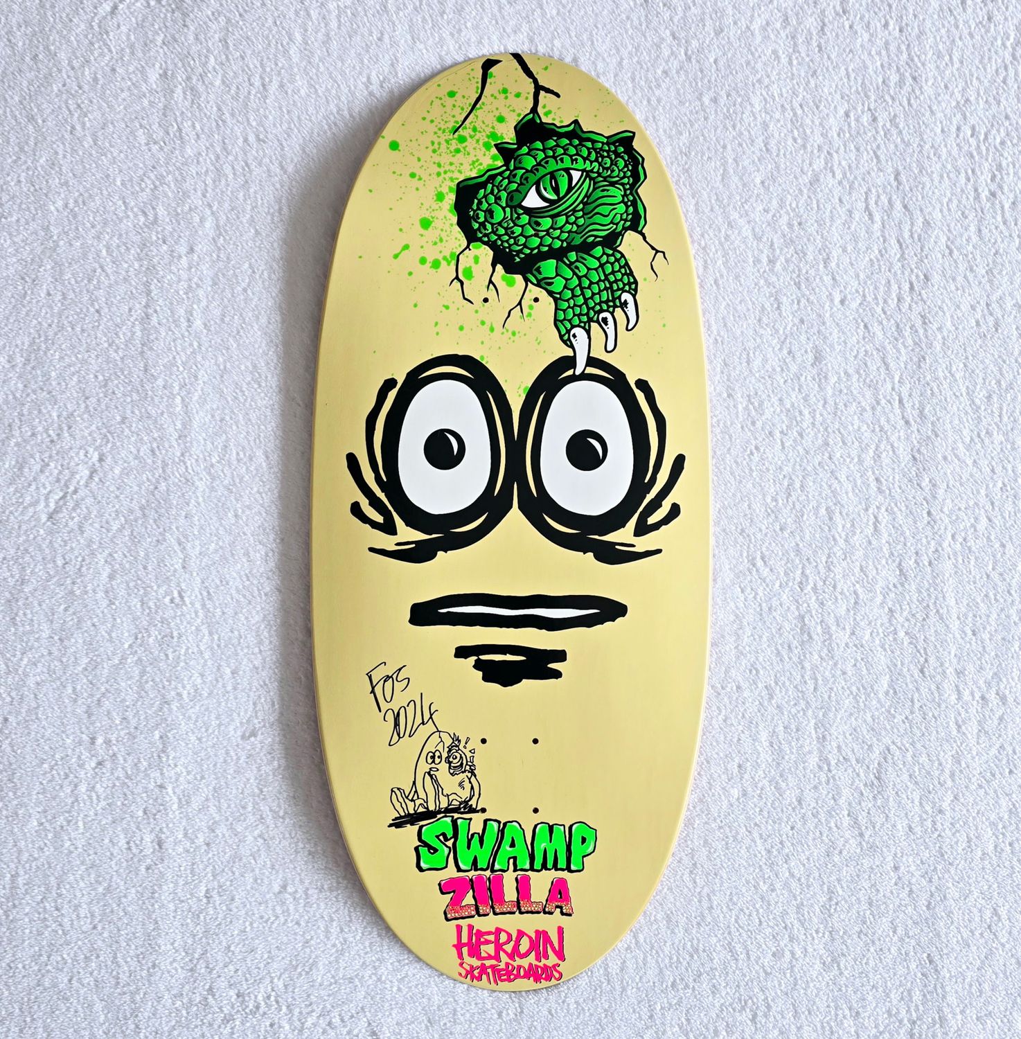Heroin Swampzilla Egg Deck 13" - signed by FOS