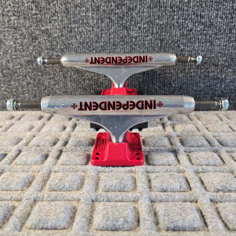 Independent Stage 11 Bar Cross Standard Trucks Silver / Red 159