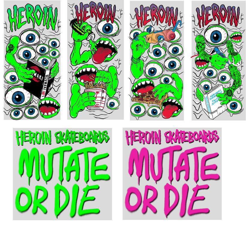 Heroin Mutate or Die Stickers 2025