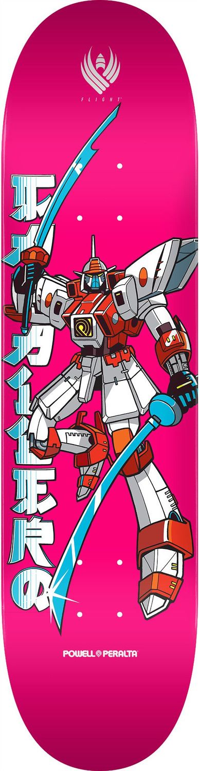 Powell Peralta Caballero Gundam Flight Skateboard Deck Pink  8.5"