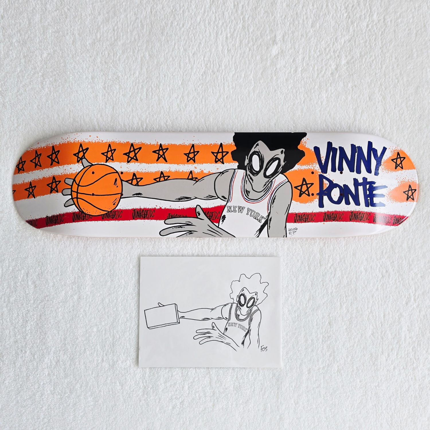 FOS Graphics Vinny Ponte Junkadelic Skateboards Guest Deck with original art