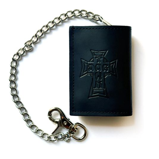 Dogtown Vintage Cross Small Leather Trifold Chain Wallet Dogtown Vintage Cross Small Leather Trifold Chain Wallet