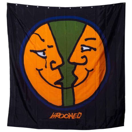 Krooked Moonsmile Shower Curtain - Black/Multi-Color Krooked Moonsmile Shower Curtain - Black/Multi-Color