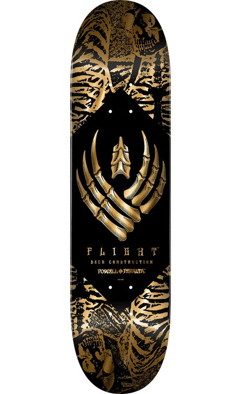 Powell Peralta Skeleton Gold Foil Flight Skateboard Deck - 8.63 Powell Peralta Skeleton Gold Foil Flight Skateboard Deck - 8.63"