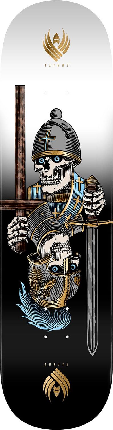 Powell Peralta Corrigan Chess Skulls FLIGHT® Skateboard Deck Gold Foil - 8.42 Powell Peralta Corrigan Chess Skulls FLIGHT® Skateboard Deck Gold Foil - 8.42"