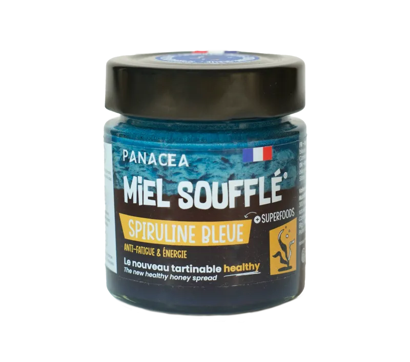 Miel soufflé à la spiruline bleue Miel soufflé à la spiruline bleue
