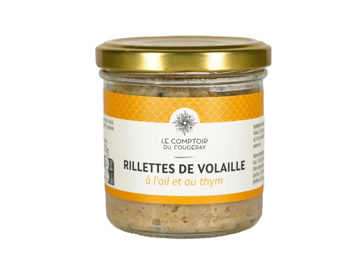 Rillettes gourmandes de volaille à l'ail et au thym.