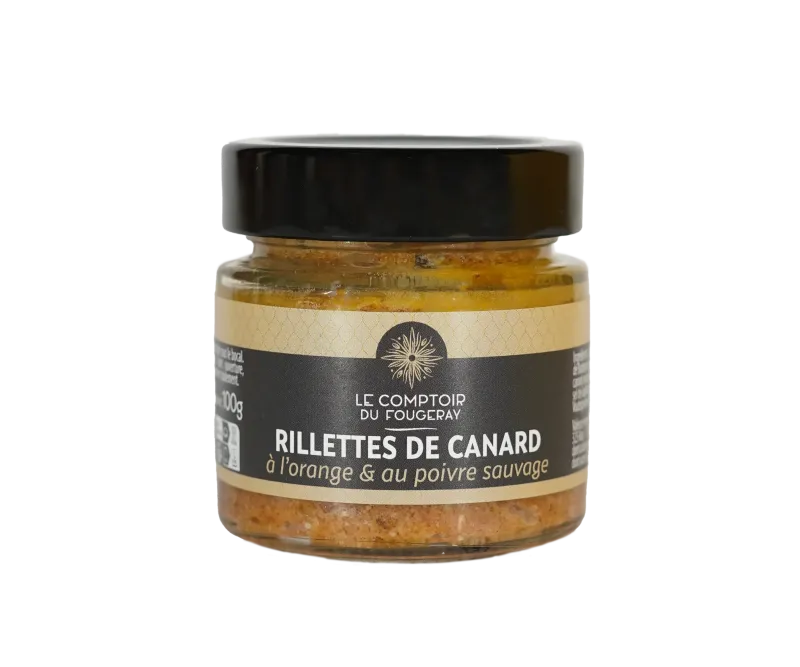 Rillettes de Canard à l'orange et au poivre sauvage Rillettes de Canard à l'orange et au poivre sauvage