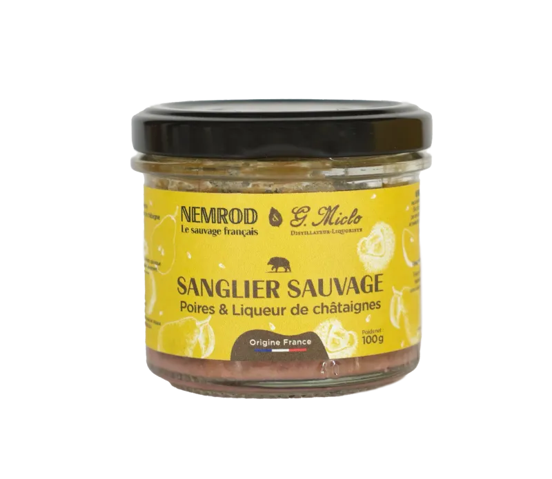 Sanglier Sauvage Poires et Liqueur de Châtaignes Sanglier Sauvage Poires et Liqueur de Châtaignes
