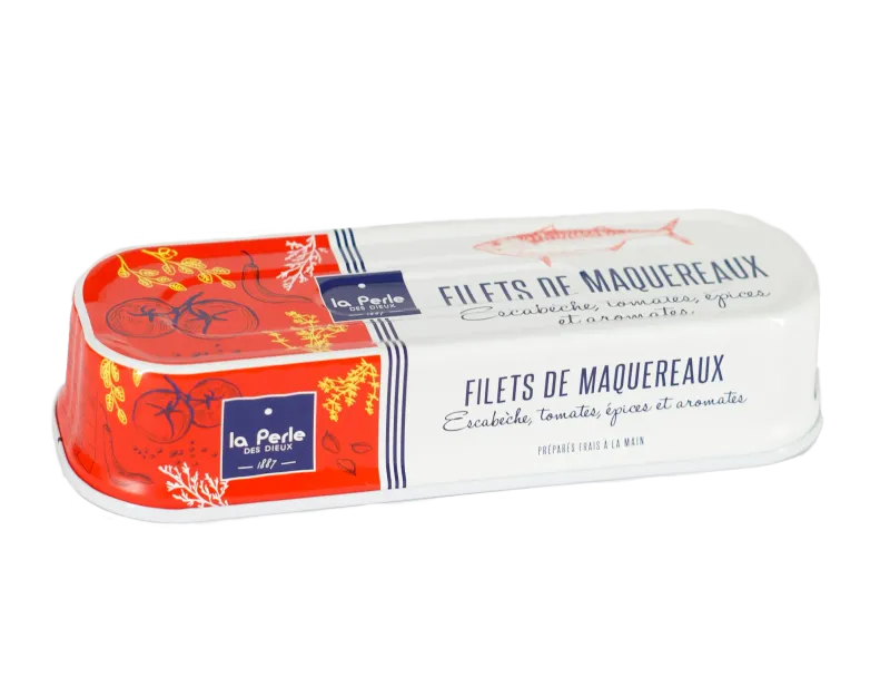 Filets de maquereaux escabèche, tomates, épices et aromates Filets de maquereaux escabèche, tomates, épices et aromates