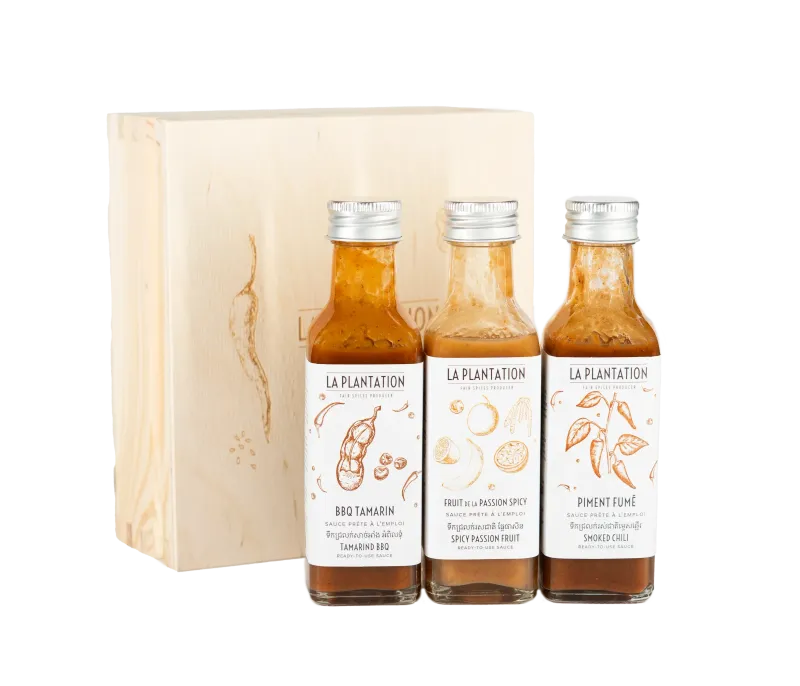 Coffret 3 sauces Pimentées La Plantation Coffret 3 sauces Pimentées La Plantation