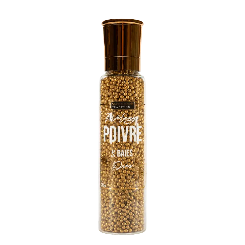 Moulin Mélange Poivre et Baies Dorés