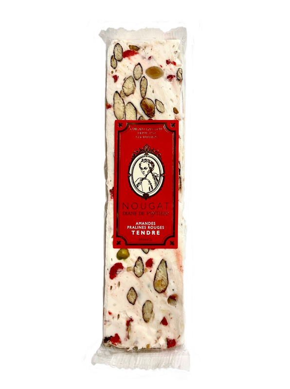 Barre de nougat tendre au pralines roses