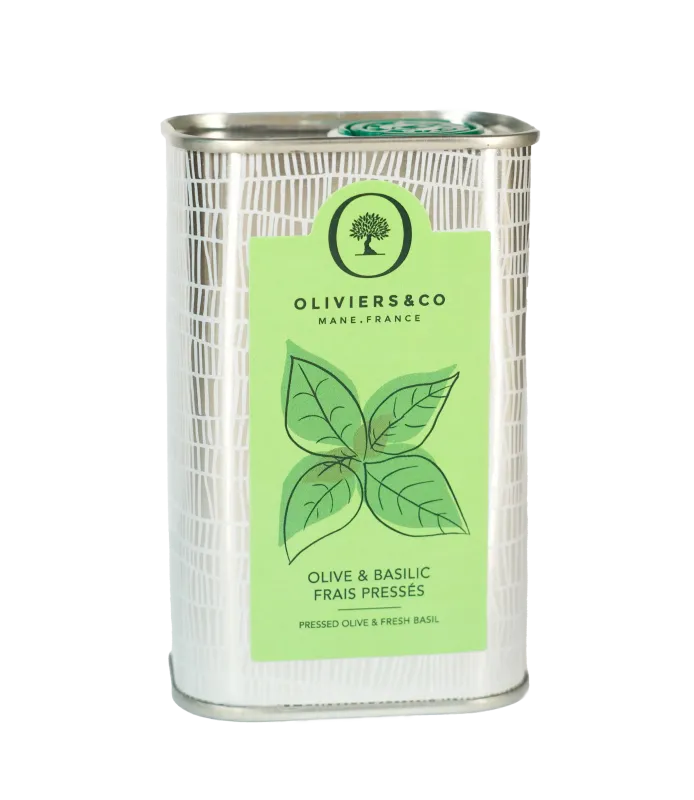 Huile Olive et Basilic frais pressés