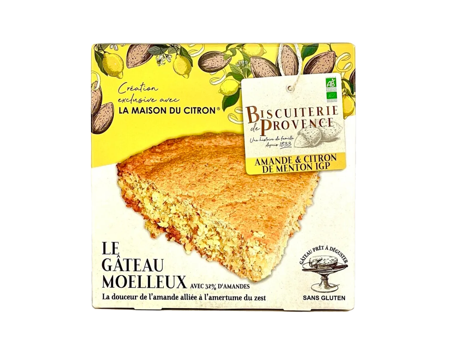 Gâteau moelleux amande & citron de Menton IGP