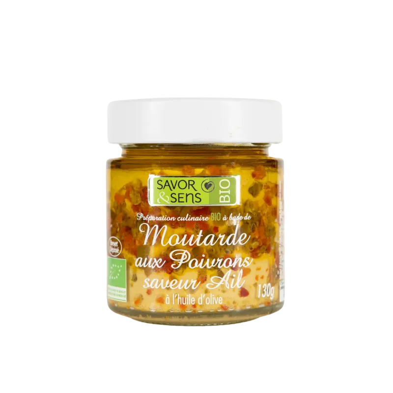 Moutarde Bio aux Poivrons Saveur Ail Moutarde Bio aux Poivrons Saveur Ail