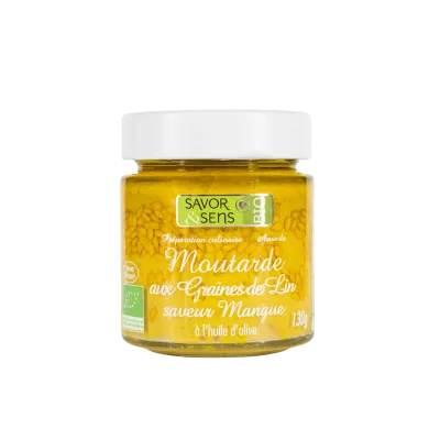 Moutarde aux Graines de Lin saveur Mangue Moutarde aux Graines de Lin saveur Mangue