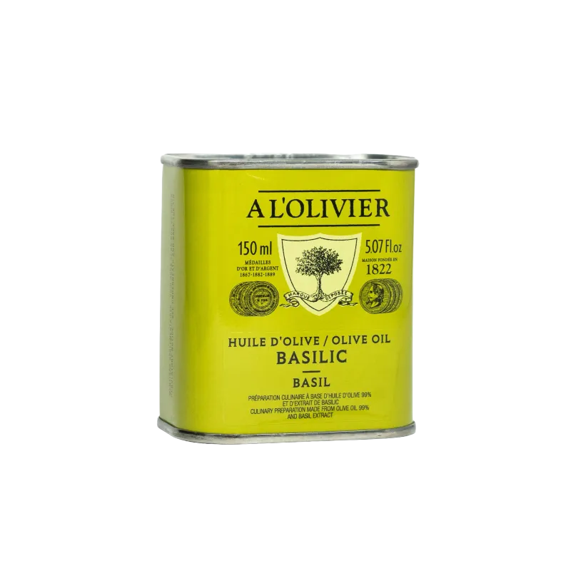 Huile d'olive infusée au basilic