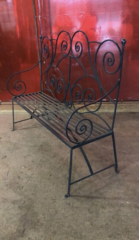 Grey Scrollwork Bench